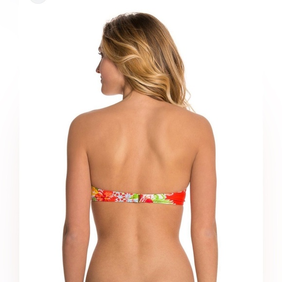 The Bikini Lab Red and Blue Bandeau Bikini Top - Picture 2 of 3